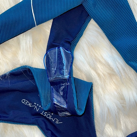 🆕 Almost Naked Swimwear Blue Ribbed Bikini - Picture 6 of 7